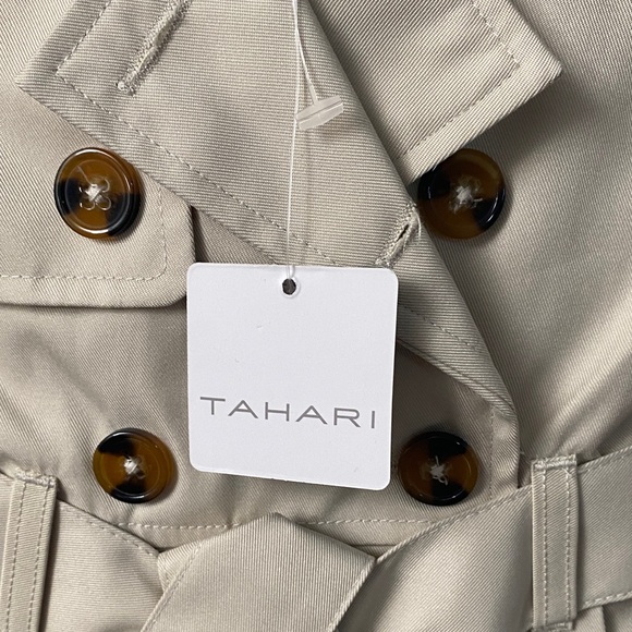 Tahari Kids Cream Double-Breasted Pea Coat with Belt - Picture 3 of 5